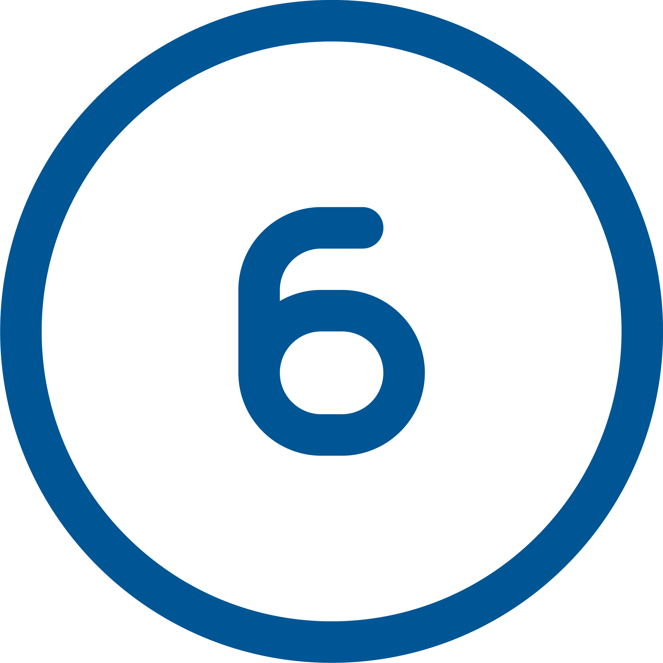 Number 6 in a circle